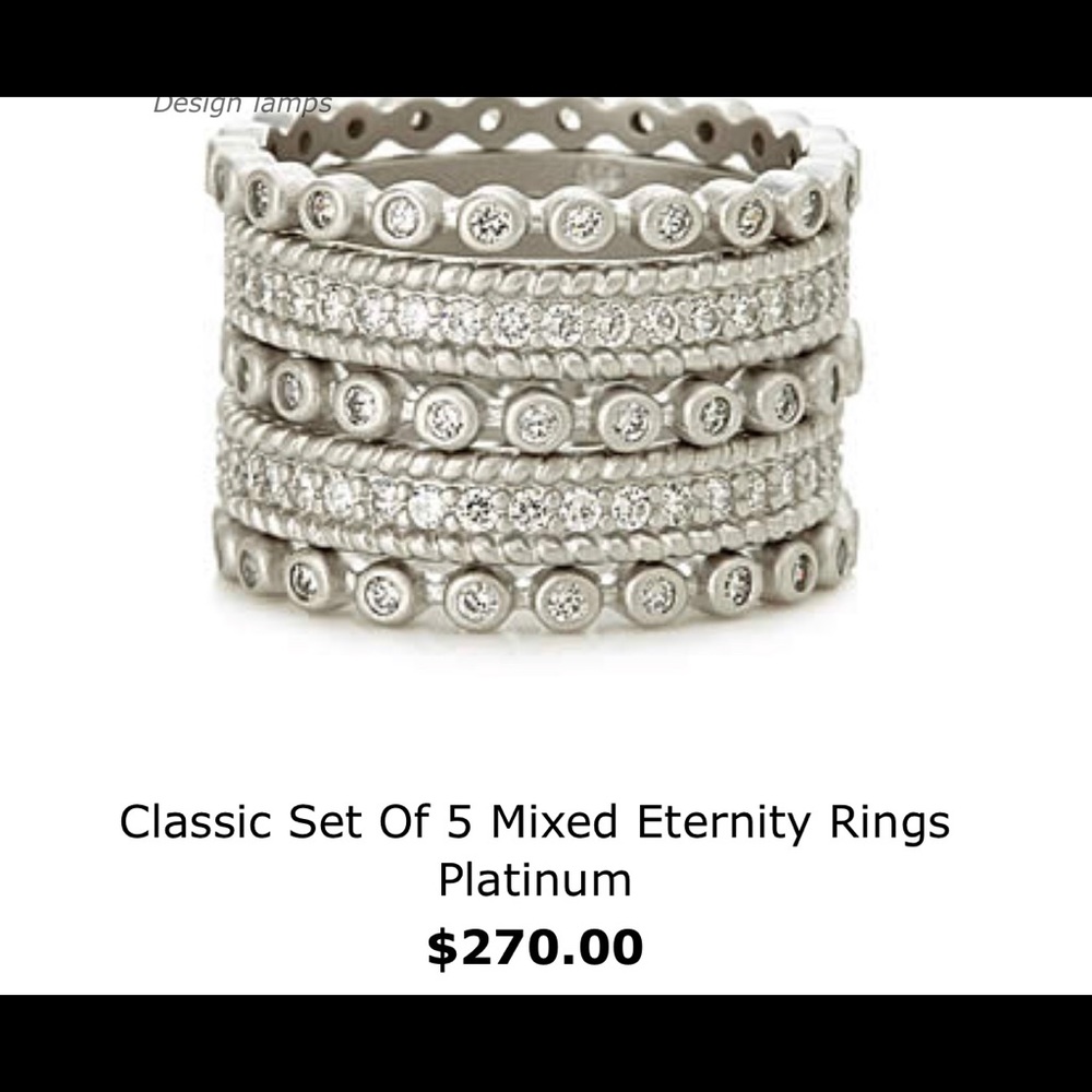 Freida Rothman set of 5 Mixed eternity rings
